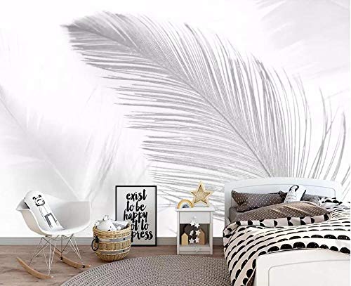 Art plume blanc papier peint abstrait bleu 3D de qualité premium