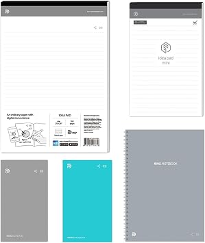 Neo Smartpen Write and Digital Compatible N Notebook, For Starters, Popular Set of 5 Types Idea Pad/Idea Pad Mini/Ring Notebook/Pocket Notebook