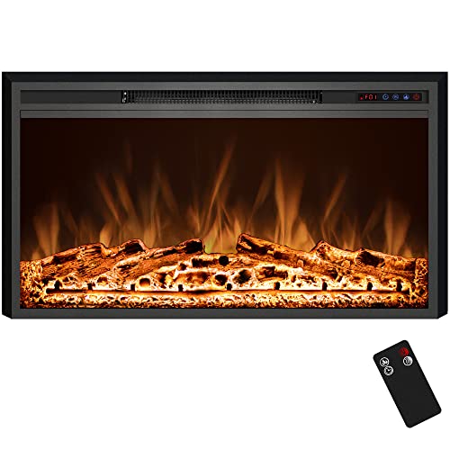 Kentsky Electric Fireplace, 50" Electric Fireplace Inserts, Recessed Fireplace Heater