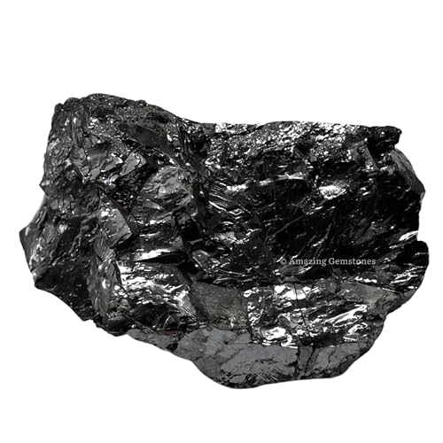 Image of Amazing Gemstone Elite Shungite Raw Crystals and Healing Stones, 2 Pieces Natural Rocks for Tumbling and DIY Raw Stones and Crystals