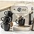 Hasense 8 oz Cappuccino Cups with Saucers set of 6, Porcelain Coffee Mugs Latte Mugs with Handle Perfect for Double Shot, Americano, Milk and Tea, Black