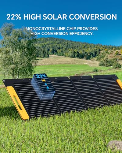 100 Watt Portable Solar Panel for Portable Power Station, Foldable Solar Panel 100W for Camping, with Solar Cable, 19V Monocrystalline Solar Panel, 22% High Efficiency IP65 Waterproof - Image 4