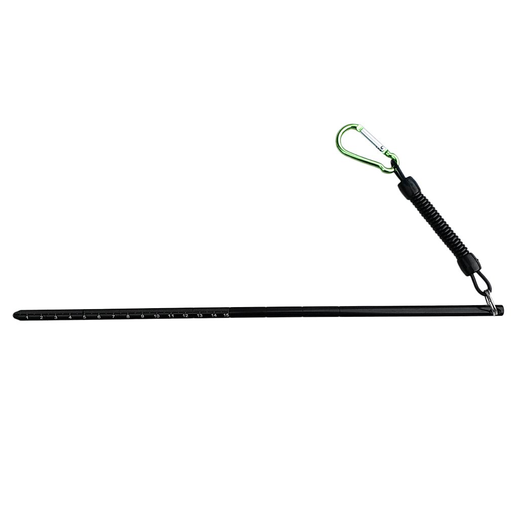 D DOLITY Aluminium Riffstab Taucher Zeigestab mit 34 cm Spiralverlängerung bis 65cm Karabinerhaken für Tauchen Schnorcheln Unterwasser Sport - Schwarz