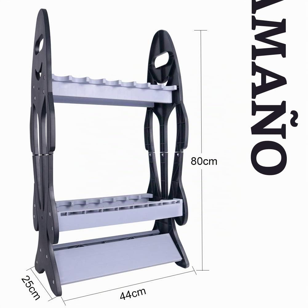 Soporte para cañas de pesca, soporte de plástico para 16 cañas de pescar