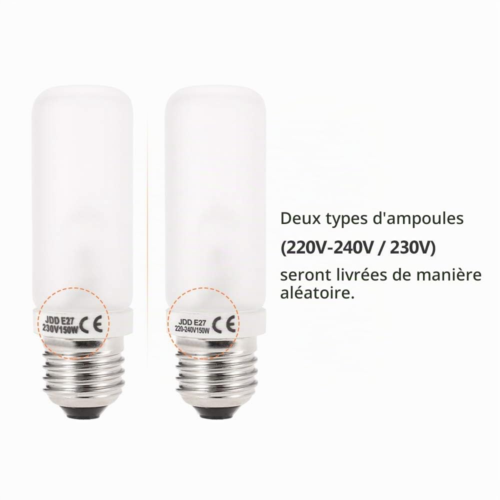 Andoer 4 lampes photo JDD 150 W E27 Lampe Studio Flash Photographie Flash Modélisation Tube de lumière Ampoule Ampoule 220 V 240 V 230 V
