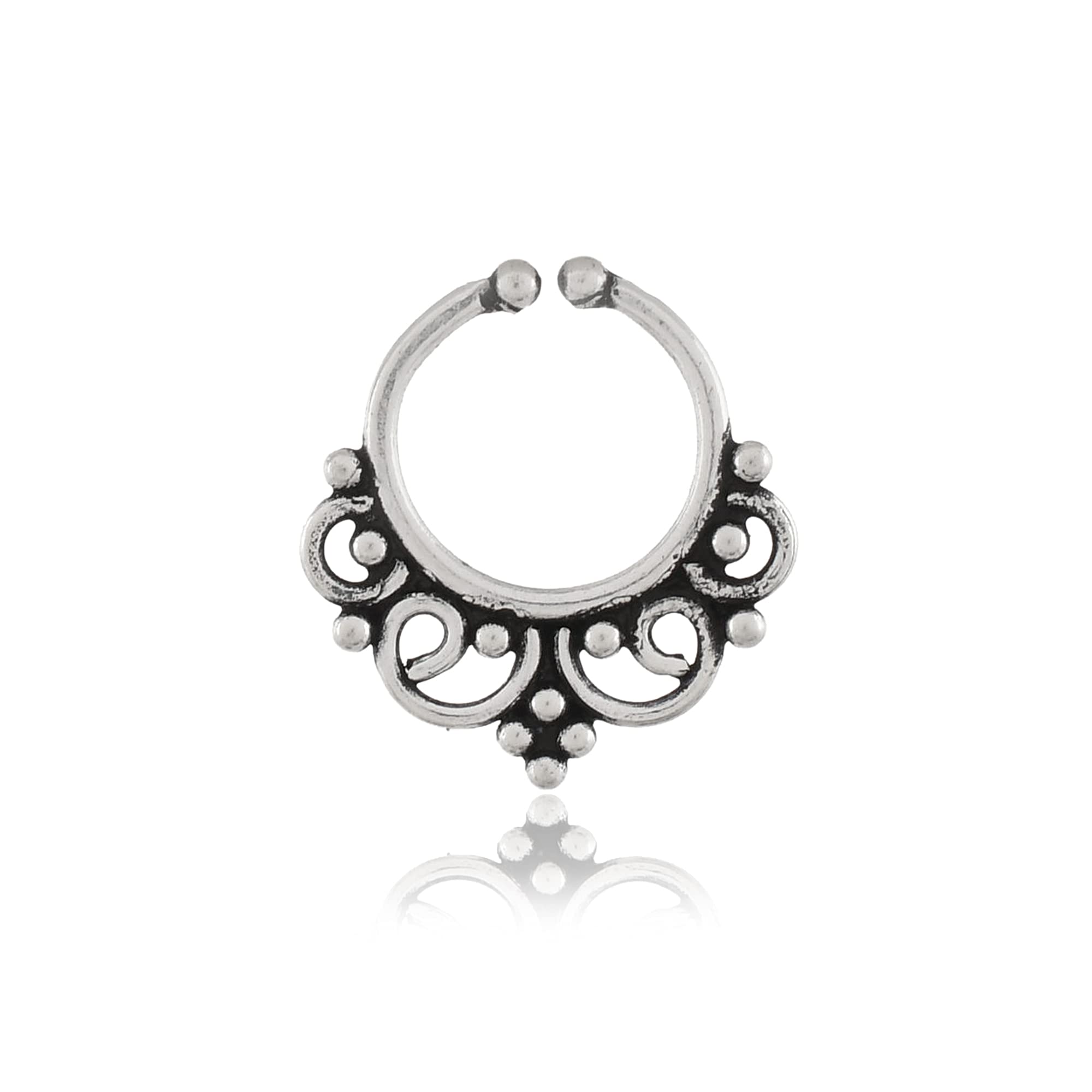 See full amazon price history chart for NEMICHAND JEWELS Pure 925 Sterling Silver Septum Nose Rings For Women - Non Pierced nose (SS-NR-11) NEMICHAND JEWELS Pure 925 Sterling Silver Septum Nose Rings For Women - Non Pierced nose (SS-NR-11) (B09DZ4FK1G) Amazon Price History, Amazon Price Tracker
