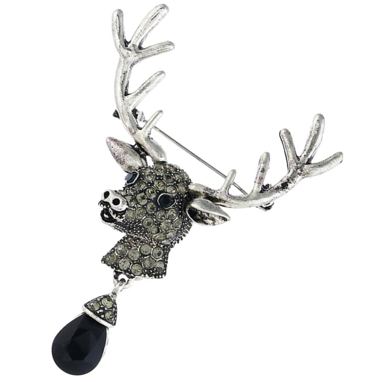 Broche con Cabeza de Diamante de imitación pequeño, Adorno de Traje de Navidad para Fiestas y Ropa, Estilo Retro.