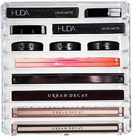 Glamsmacked Clear Acrylic Cosmetic Makeup Palette Organiser - Contents Whilst The 8 Slots With Removable Dividers Allow You To Store All Different Sizes Of Standard Palettes (PALETTE ORGANISER)