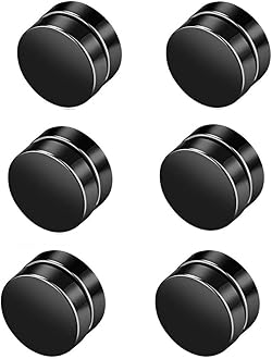 Stainless Steel Magnetic Non-piercing Biker Stud Earrings Set Piercing Huggie Small Hoop Surgical Steel Earring Stud Set Cubic Zirconia Hypoallergenic Earring for Mens Women