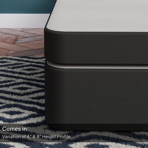 Nutan Wood Split High Profile Traditional 8-Inch Fully Assembled Foundation Set-Strong Structure – Luxurious Durable Bedding Queen Mattress Box Springs – Black #TOP3