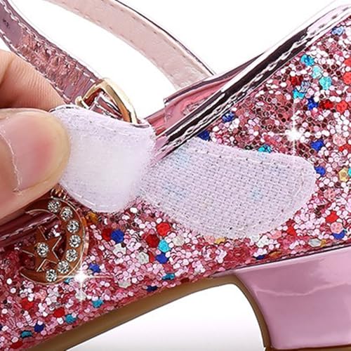 IWIHMIV Princess Dress Up Shoes for Toddler Girls Comfortable Low Heels Slip-on Bow Mary Jane Wedding Party Shoes3