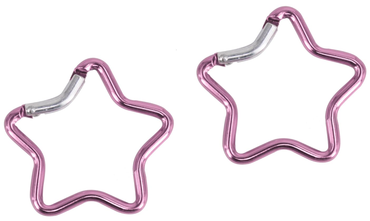 2Pcs Purple Carabiner Clip, Star Shaped Climbing Buckle, Aluminum Alloy Heavy Duty Keyring Hook for Camping Fishing Hiking Traveling Aluminum Key Chain Clip Outdoor Accessories