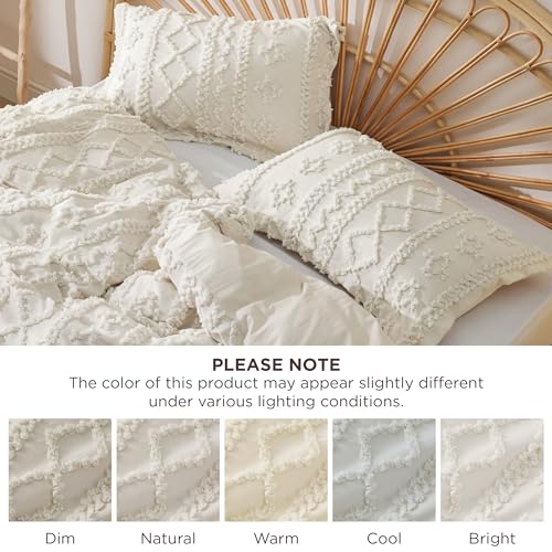 Image of Bedsure Boho Duvet Cover Full Size, Soft & Comfortable Elegant Design Boho Bedding for Decoration, Machine Washable Comforter Cover for All Seasons,Includes 1 Duvet Cover & 2 Pillow Shams,Beige