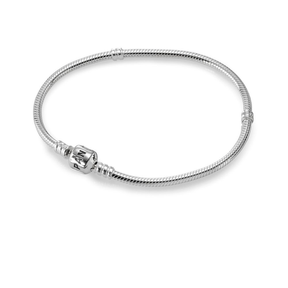 PANDORA Silver Bracelet Snap Clasp 590702-19HV, 7.5 inch