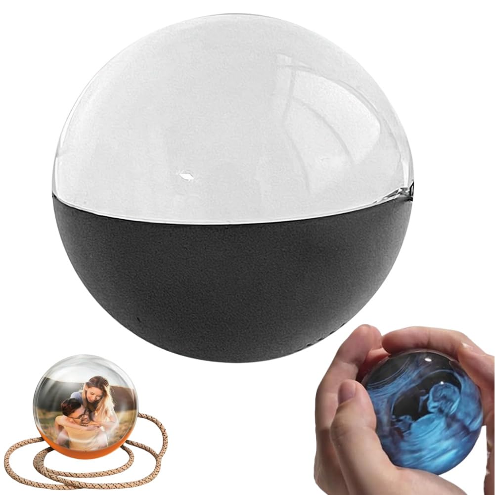 Album fotografico digitale a ultrasuoni 3D con sfera di cristallo, 2025, display video digitale a sfera di cristallo, regalo con schermo elettronico, ideale per coppie, animali domestici, ricordi