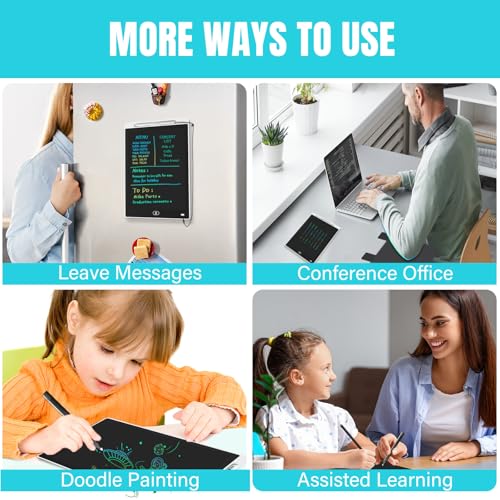 Image of Magnetic Board for Fridge, 9.8 inchx6.7 inch Small LCD Writing Tablet Blackboard Grocery to Do List Magnet Pad Dry Erase White Black Whiteboard Adult Chore Chart Refrigerator Digital Notepad Message Center