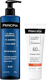 Principia Kit Gel de limpeza GL-02 350G + Protetor solar facial PS-01 FPS 60