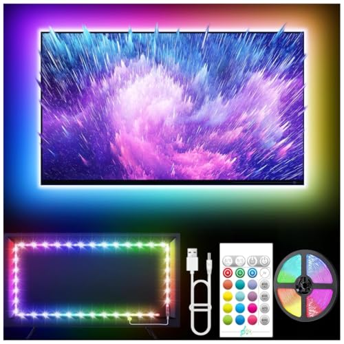 Fita LED RGB 5 Metros Com Controle Remoto, Sensor de Som, As Luzes Acompanham a Música, Entrada USB, Perfeita Para Salas de TV, Setup Gamer, Quartos, Bares e Festas, Decoração, Controle de Cores