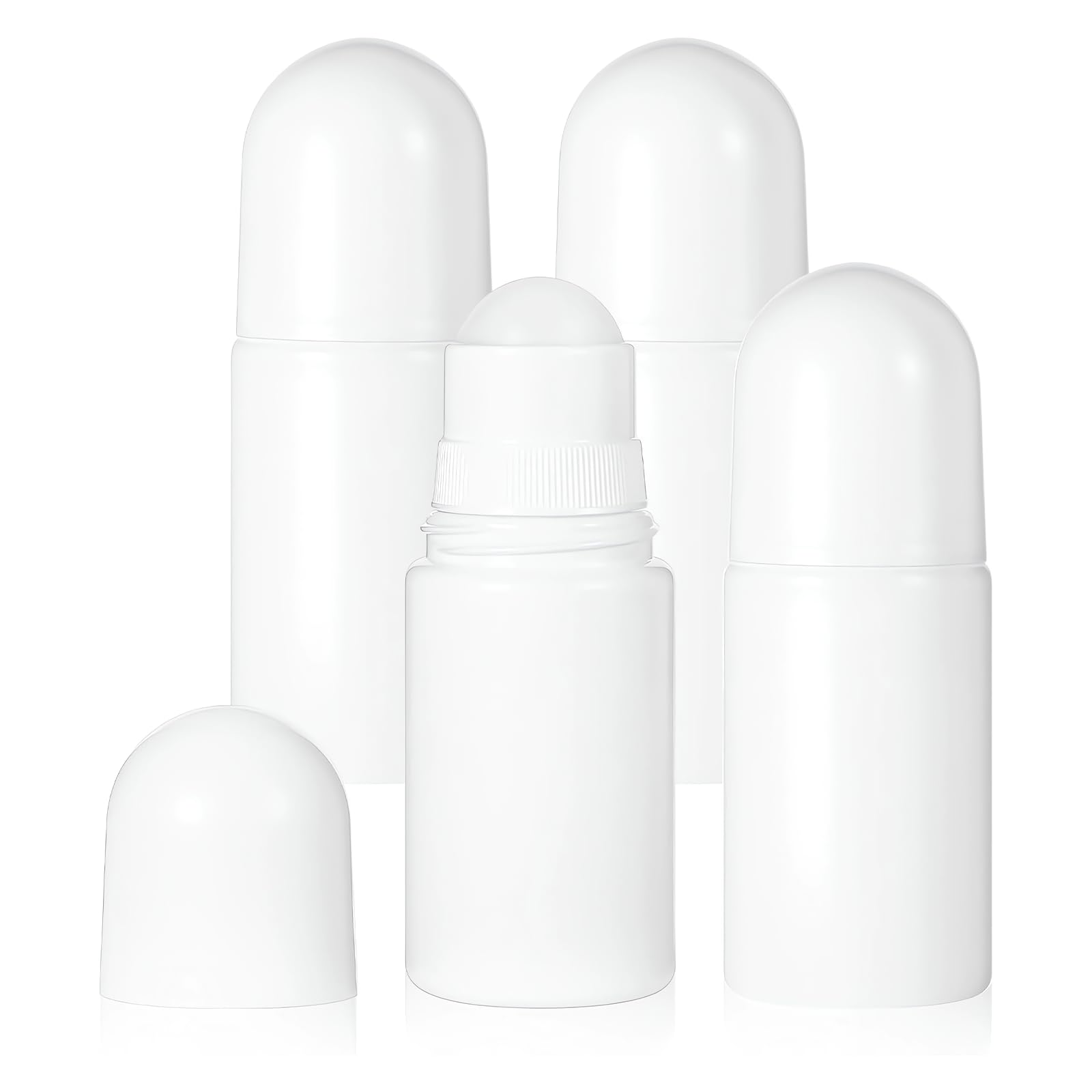 4 Pezzi 50ML Roll on Vuoto per Oli Essenziali Bianco Vuoto Riutilizzabile Bottiglie Deodoranti Bottiglie a Rullo di Plastica roll on Vuoto per Crema Solare per Profumo Olio Essenziale Aromaterapia