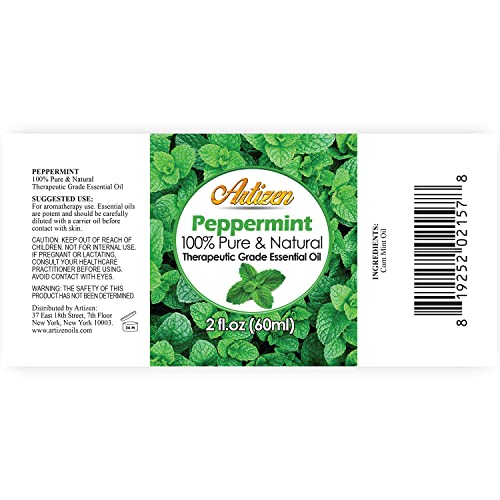 Artizen 2oz Oils - Peppermint Essential Oil - 2 Fluid Ounces - Thumbnail 2