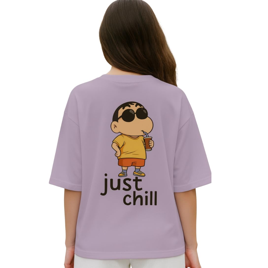 Women's 100% Cotton Graphic Print Oversized Fit Round Neck T-Shirt-image-45