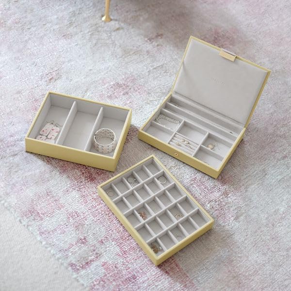 Boîte à bijoux classique Stackers jaune beurre | Lot de 3 modules superposables - 3