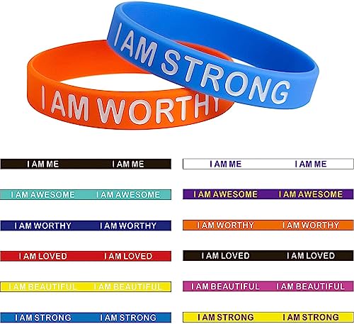 SlocciPro 60 Peças Pulseiras de Borracha Pulseiras de Silicone Inspiradoras Pulseiras Elásticas Unis