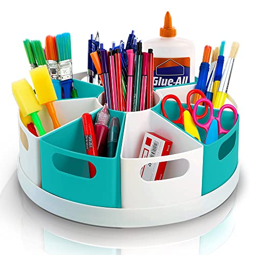 MANDRELL Organizador Escritorio Rotatorio 360 con Portalapices Escritorio - Organizacion Modular con Cubos Extraibles - Organizador de Escritorio con Bandeja Organizadora