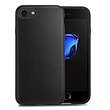 iPhone 7 Case, iPhone 8 Case, Skin-Friendly PU Case (Man-Made Leather) Shockproof of Heavy Duty Full Protective, No Fingerprints and Easy Clean-Black(Vintage Pattern)