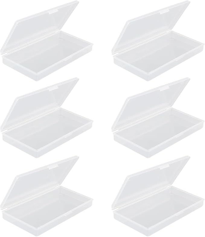 XUHENGXINX Plastic Storage Box with Lid Small 6 Pcs Small Plastic Box