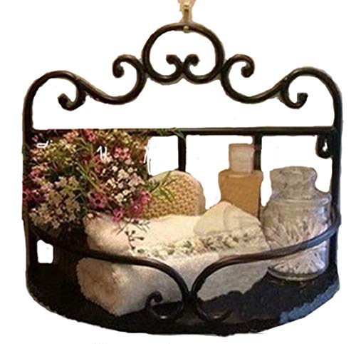 Mkki Home Supplies Storage Shelving Wrought Iron Wall Bathroom Shelf #TOP11