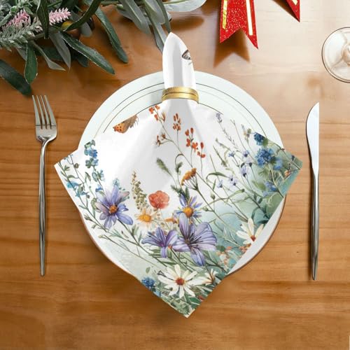 Servilletas de Tela Butterfly con Flores y Mariposas Set x6 miniatura 3