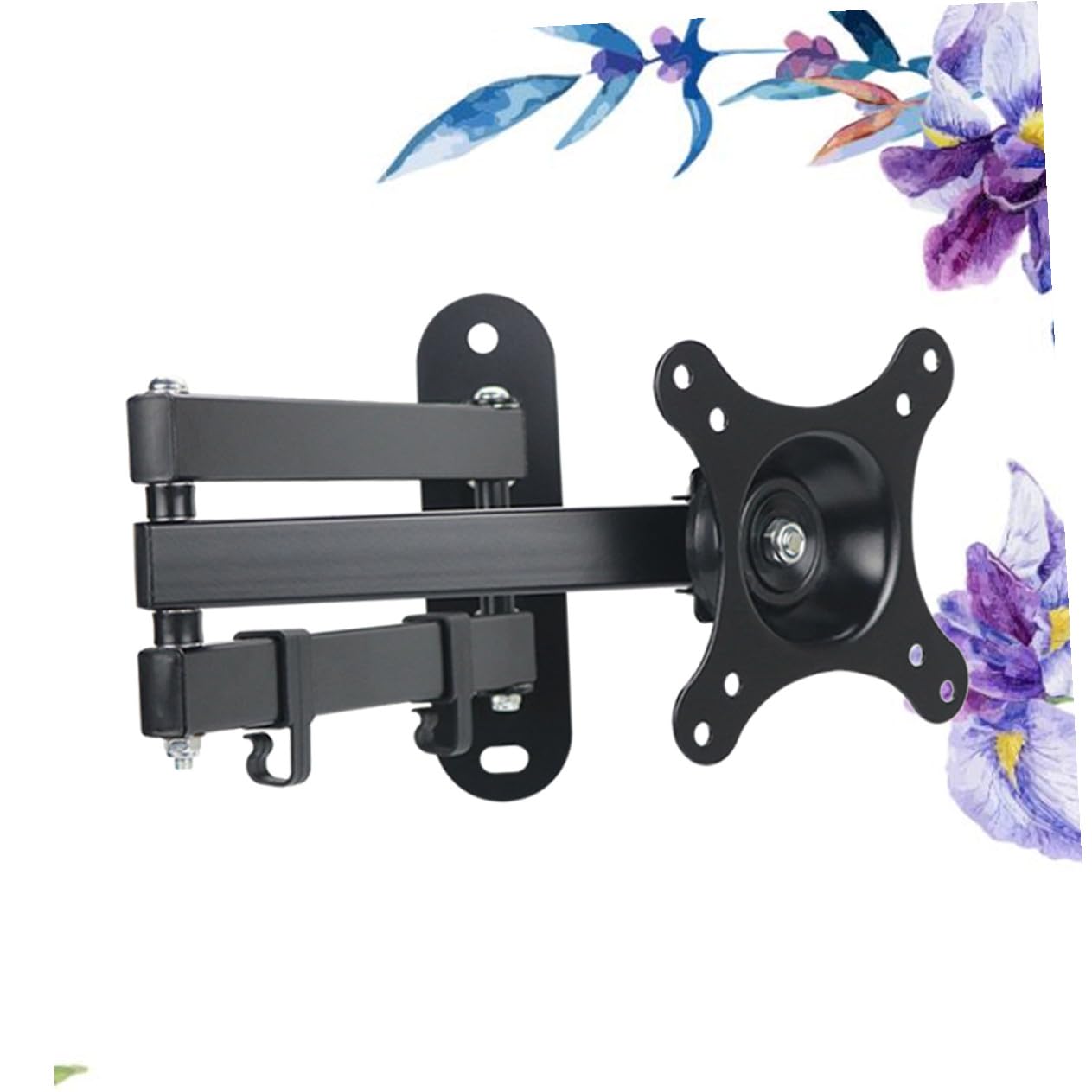 Holibanna Soporte de Pared para Monitor LCD LED Fijo con Inclinación para Panel Plano Negro Compatible para TV y Monitor