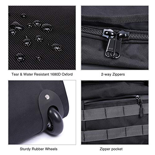 REDCAMP 140L Foldable Duffle Bag with Wheels and Backpack Straps, 1680D Oxford Extra Large rolled Duffel Bag backpack for Camping Travel Gear, Black