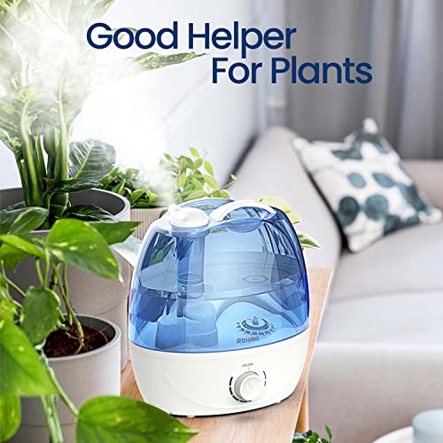 Rbioko® 2.6L Cool Mist Humidifiers For Bedroom Whisper Quiet, Ultrasonic Vaporizer For Baby & Nursery, Indoor Plants & Whole House -Adjustable 360 Rotation Nozzle, Easy To Clean, Auto-Shut Off #TOP5