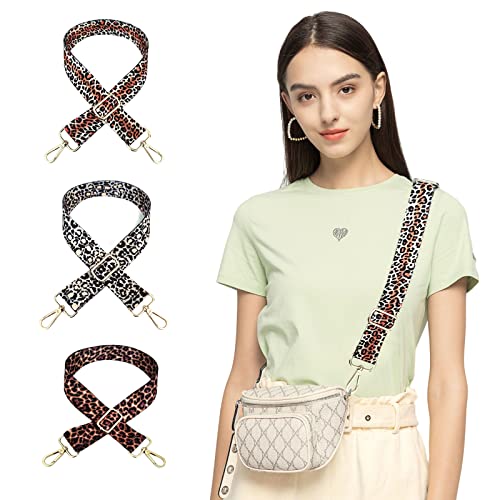 3 Stücke Breite Schulterriemen Leopard Taschengurt Schultergurt Tragegurt Tasche Handtasche Trageriemen Längenr Gurt Verstellbar Riemen Mit 360 Rarotation Gold Karabiner Cover