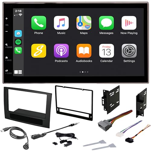 6.8” Double Din Car Stereo Kit for Dodge RAM Truck Dash Kit, Touch Screen Radio, Certified Apple CarPlay, Android Auto, Bluetooth, Rear Camera Input, Dash Kit, Antenna Adapter (2006-2008 RAM Truck)