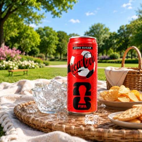 Image of COCA-COLA Zero Sugar FIFA Special Edition Soft Drink Cans, 320ml x 4pcs | Sugar Free Carbonated Cola, Fizzy Chilled Party Drink, By COUGAR, Imported-MALAYSIA