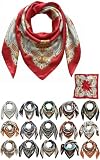 [TERTIS] ターティス 大判 スカーフ レディース 90x90 シルク風 scarf バッグ リボン 花柄 黒 青 赤 黄色 ピンク ネッカチーフ 春 夏 秋 (クラシックペイズリー02)