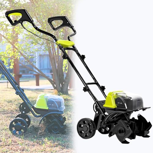 Rotovator EléCtrico InaláMbrico, Ancho De Labranza 36 Cm/14,2 Pulgadas Y Profundidad De Labranza 18 Cm/7,1 Pulgadas, Cargador De BateríA De 4 Ah Incluido, Azada
