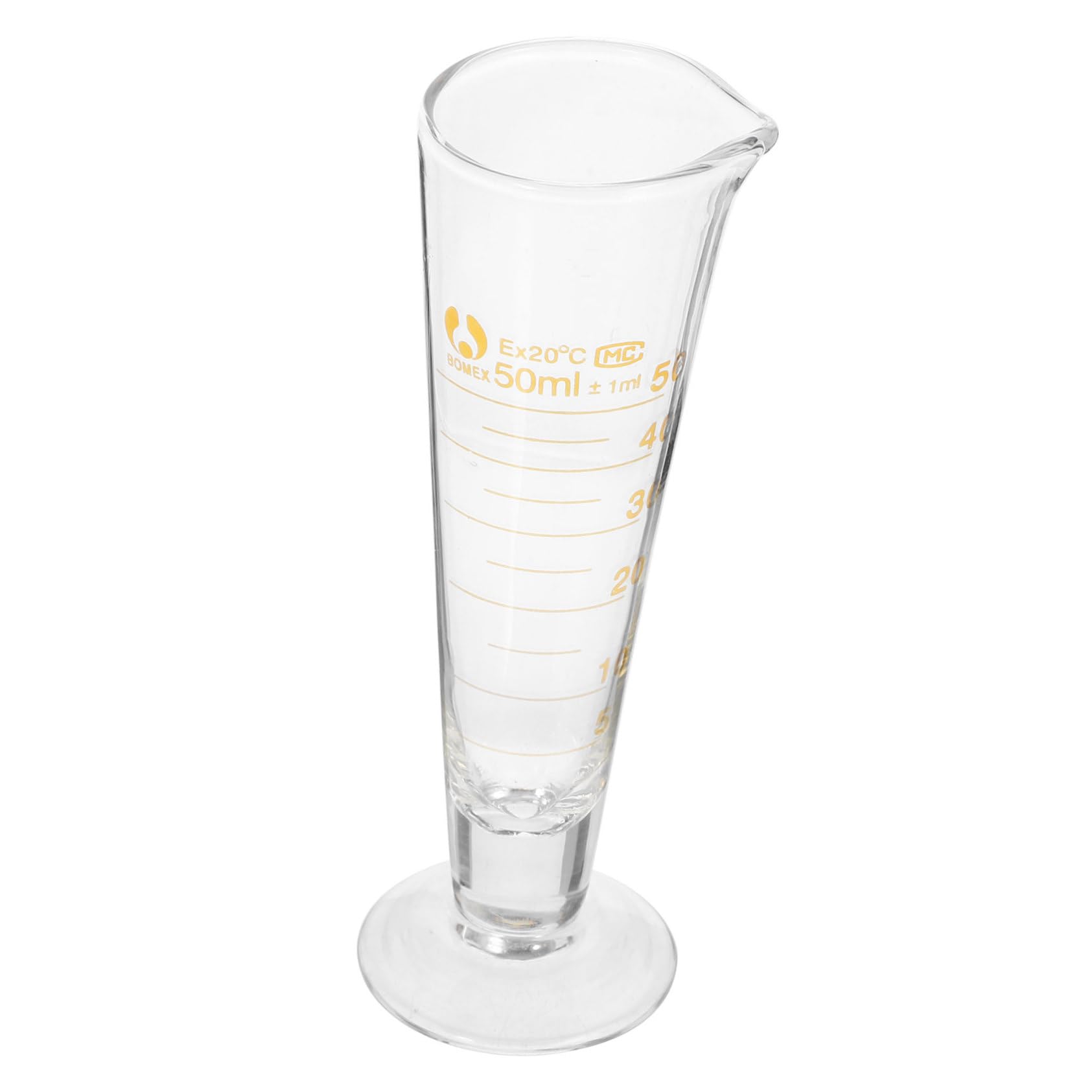 Cabilock Lab Measuring Cup 50ml Glass Beaker Wide Rim Graduated Scale for Easy Reading for Science Experiments