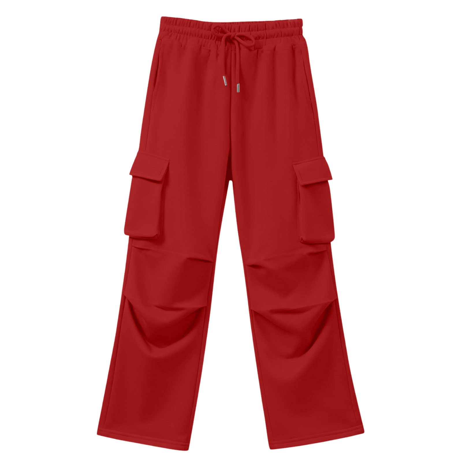 Generico Pantaloni da Jogging Donna Pantaloni a Gamba Larga con Elastico in Vita Pantalone Jogger con Coulisse Comodi Pantlone Cotone Tinta Unita Morbidi e Casual Pants Lunghi per Yoga e Fitness