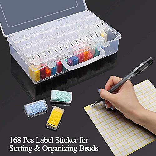 YUNYODA 64 Slots Diamond Painting Box - Diamant Nail Art Zubehör Box Aufbewahrungsbehälter - Perlen… – Bild 5