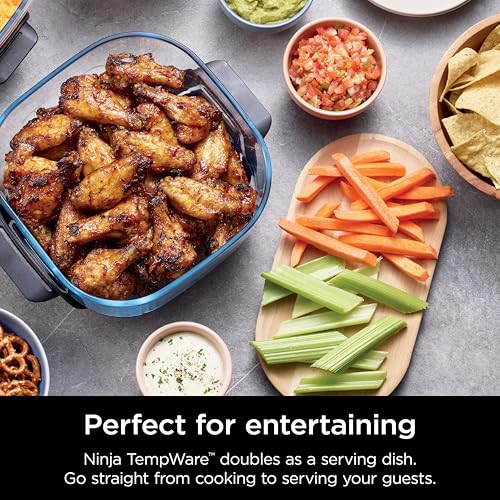 Image of Ninja 4-QT CleanCrisp Glassware Container with Storage lid, Compatible with Ninja Crispi FN101 & AS101 Series, Microwave, Freezer & Dishwasher Safe, PFAS & PTFE Free Glass, XSKSFN4QT