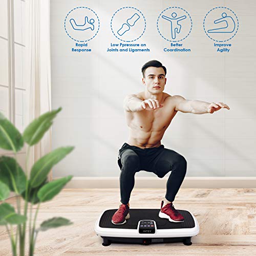 INTEY Vibration Plate Exercise Machine, 6 in 1 Multifunction Vibration Fitness Platform, Quiet Non Slip, 20 Speed Levels Equivalent to 99 Speed Levels
