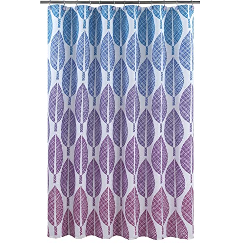 Mvsuta Central Park Decorative Shower Curtain Hooks,Ombre Leaves Designed Hooks For Bathroom Curtains,Set Of 12 #TOP5
