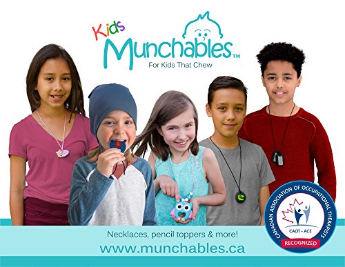 Chew Blockz Chewable Necklace for Kids - Sensory Chew Jewelry for Kids by Munchables (Navy)