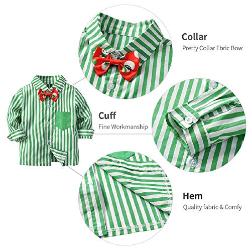 Image of Xifamniy Baby Boys My First Valentine's / St.Patrick's / Easter Day Outfit Newborn Bow Tie 3Pcs Pants Set