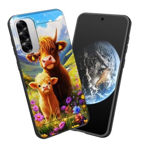 smauncucn for Galaxy A27 5G Case,Soft TPU Slim Fashion Anti-Fingerprint Non-Slip Protective Phone Case Cover for Samsung Galaxy A27 5G 6.7 inch 2026,Highland Cows
