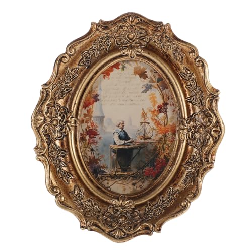 Alipis Cadre Photo Ovale En Résine Chic Support Photo Décoratif Pour La Famille Et Les